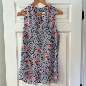 Cabi Stem Blouse- Sleeveless-Blue, Pink, and Red